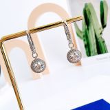  Khuyên tai Swarovski Angelic dáng rơi - Swarovski Angelic drop earrings Round cut, White, Rhodium plated 