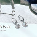  Khuyên tai Swarovski Angelic dáng rơi - Swarovski Angelic drop earrings Round cut, White, Rhodium plated 