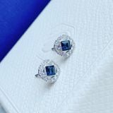  Khuyên tai Swarovski Angelic đá vuông - Swarovski Angelic stud earrings Square cut, Blue, Rhodium plated 