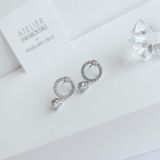  Khuyên tai Attract tròn Swarovski - Swarovski Attract hoop earrings Round cut, White, Rhodium plated 