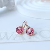  Khuyên tai Bella V hồng mẫu mới - Swarovski Bella V drop earrings Round cut, Pink, Rose gold-tone plated 