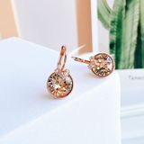  Khuyên tai Swarovski Bella V màu vàng hồng -  Swarovski Bella V drop earrings Round cut, Gold tone, Rose gold-tone plated 