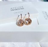 Khuyên tai Swarovski Bella V màu vàng hồng -  Swarovski Bella V drop earrings Round cut, Gold tone, Rose gold-tone plated 