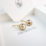  Khuyên Swarovski Bella V màu vàng (mẫu mới) -  Swarovski Bella V drop earrings Round cut, Gold tone, Gold-tone plated 