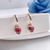  Chroma drop earrings Heart, Red, Gold-tone plated 