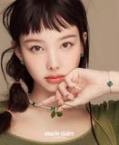  Khuyên tai cỏ bốn lá màu xanh ngọc lục bảo - Swarovski Idyllia stud earrings Clover, Green, Gold-tone plated 