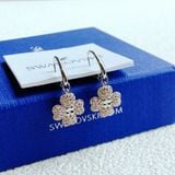  Khuyên tai Swarovski cỏ bốn lá hồng - Swarovski Latisha drop earrings Flower, Pink, Rhodium plated 