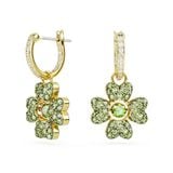  Khuyên tai Swarovski Idyllia cỏ bốn lá xanh vàng hồng -Swarovski Idyllia drop earrings Clover, Green, Gold-tone plated 