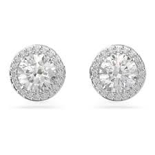  Khuyên tai Constella nụ màu trắng - vàng hồng - Swarovski Constella stud earrings Round cut, Pavé, White, Rhodium plated/Rose gold-tone plated 