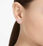  Khuyên tai Constella nụ màu trắng - vàng hồng - Swarovski Constella stud earrings Round cut, Pavé, White, Rhodium plated/Rose gold-tone plated 
