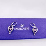  Khuyên Swarovski dancing khinh khí cầu hồng - Swarovski Rhodium Plated Pink Into The Sky Drop Pierced Earrings 