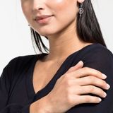  Khuyên Swarovski dancing khinh khí cầu hồng - Swarovski Rhodium Plated Pink Into The Sky Drop Pierced Earrings 