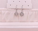  Khuyên tai đá nhảy Swarovski màu trắng - Swarovski Sparkling Dance drop earrings Round cut, White, Rhodium plated 