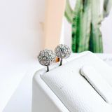  Khuyên tai Swarovski nụ trắng đính full pha lê - Swarovski Euphoria stud earrings Round shape, White, Rhodium plated 