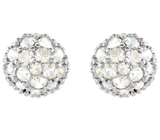  Khuyên tai Swarovski nụ trắng đính full pha lê - Swarovski Euphoria stud earrings Round shape, White, Rhodium plated 