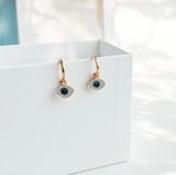  Khuyên tai Swarovski Evil eye - Swarovski Symbolic hoop earrings Evil eye, Blue, Rose gold-tone plated 