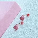  Khuyên tai Swarovski Teddy hồng - Swarovski Teddy earring jackets Bear, Pink, Rose gold-tone plated 