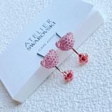 Khuyên tai Swarovski Teddy hồng - Swarovski Teddy earring jackets Bear, Pink, Rose gold-tone plated 