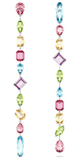  Gema drop earrings Asymmetrical design, Mixed cuts, Extra long, Multicolored, Rhodium plated 