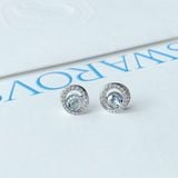  Khuyên tai Swarovski Generation pha lê xám - Swarovski Generation stud earrings Pear shape, Blue, Rhodium plated 