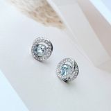  Khuyên tai Swarovski Generation pha lê xám - Swarovski Generation stud earrings Pear shape, Blue, Rhodium plated 