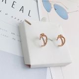  Khuyên tai Swarovski Lifelong màu vàng hồng- Swarovski Lifelong Hoop Pierced Earrings Small, White, Rose Gold Plating 