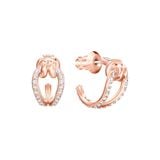  Khuyên tai Swarovski Lifelong màu vàng hồng- Swarovski Lifelong Hoop Pierced Earrings Small, White, Rose Gold Plating 
