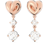  Khuyên tai tim Lifelong Swarovski  - Swarovski Lifelong Heart drop earrings Heart, White, Rose gold-tone plated 