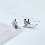  Khuyên tai Swarovski bướm trắng - Swarovski Lilia stud earrings, Butterfly, White, Rhodium plated 