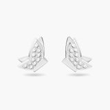  Khuyên tai Swarovski bướm trắng - Swarovski Lilia stud earrings, Butterfly, White, Rhodium plated 