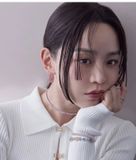  Khuyên tai Swarovski Matrix hồng - Swarovski Matrix hoop earrings Baguette cut, Pink, Rose gold-tone plated 