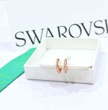  Matrix hoop earrings Round cut, White, Rose gold-tone plated 
