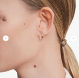 Matrix hoop earrings Round cut, White, Rose gold-tone plated 