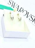  Matrix hoop earrings Round cut, White, Rhodium plated 