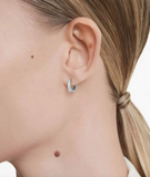  Matrix hoop earrings Round cut, White, Rhodium plated 