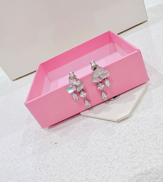  Mesmera drop earrings Mixed cuts, White, Rhodium plated 