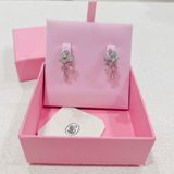  Mesmera drop earrings Mixed cuts, White, Rhodium plated 
