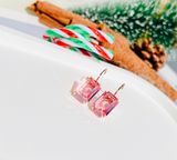  Khuyên tai Swarovski Millenia bát giác hồng - Swarovski Millenia drop earrings Octagon cut, Pink, Rose gold-tone plated 