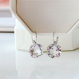  Khuyên tai Swarovski Millenia tròn trắng - Swarovski Millenia drop earrings Round cut, White, Rhodium plated 