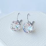  Khuyên tai Swarovski Millenia tròn trắng - Swarovski Millenia drop earrings Round cut, White, Rhodium plated 