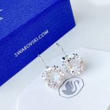  Khuyên tai Swarovski Millenia tròn trắng - Swarovski Millenia drop earrings Round cut, White, Rhodium plated 