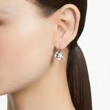  Khuyên tai Swarovski Millenia tròn trắng - Swarovski Millenia drop earrings Round cut, White, Rhodium plated 