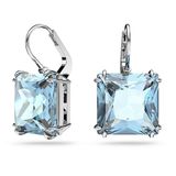  Khuyên tai Swarovski Millenia xanh aqua - Swarovski Millenia drop earrings Square cut, Blue, Rhodium plated 