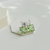  Khuyên tai Swarovski Millenia màu xanh lá - Swarovski Millenia drop earrings Square cut, Green, Gold-tone plated 