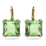  Khuyên tai Swarovski Millenia màu xanh lá - Swarovski Millenia drop earrings Square cut, Green, Gold-tone plated 