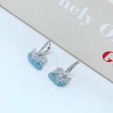  Khuyên tai thiên nga ombre xanh Swarovski - Swarovski Iconic Swan drop earrings Swan, Blue, Rhodium plated 