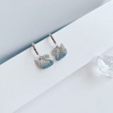  Khuyên tai thiên nga ombre xanh Swarovski - Swarovski Iconic Swan drop earrings Swan, Blue, Rhodium plated 