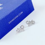  Khuyên tai nơ trắng Swarovski - Swarovski Lifelong Bow stud earrings Bow, White, Rhodium plated 