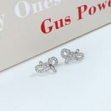  Khuyên tai nơ trắng Swarovski - Swarovski Lifelong Bow stud earrings Bow, White, Rhodium plated 