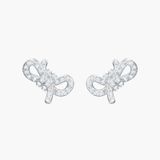  Khuyên tai nơ trắng Swarovski - Swarovski Lifelong Bow stud earrings Bow, White, Rhodium plated 